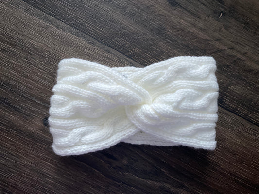 Infant Twist Headwrap- White Ribbon