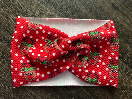 Child Twist Reindeer Red Headwrap