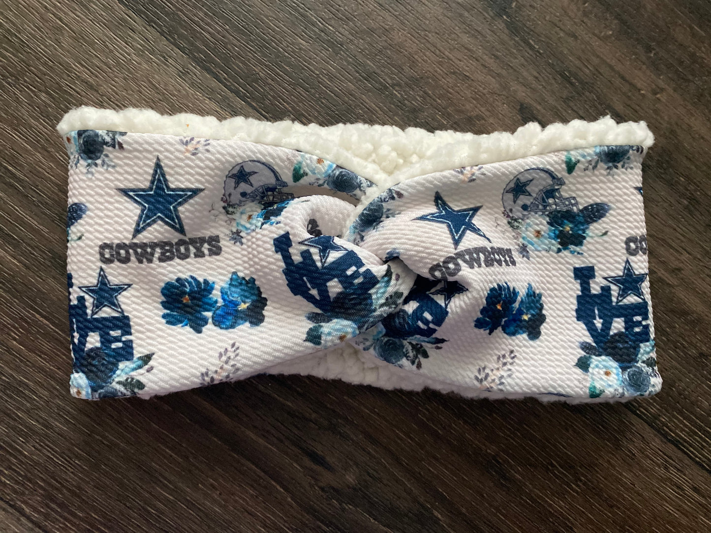 Child Twist Dallas Cowboys Headwrap with Sherpa